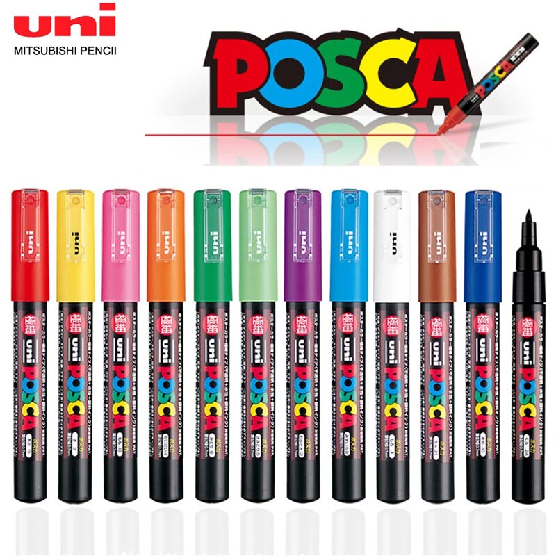 1PCS Uni Posca Ʈ Ŀ, PC-1M 21 , 0.7mm  ̼ Ʈ Ѿ , ũ ׸ ŷ ׸  